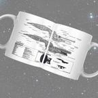 Starship Blueprint Enterprise D Themed Sci-Fi Themed Mug