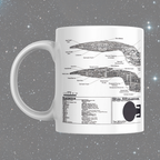 Starship Blueprint Enterprise D Themed Sci-Fi Themed Mug
