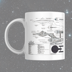 Starship Blueprint Enterprise A Themed Sci-Fi Themed Mug