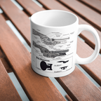 Starship Blueprint Enterprise D Themed Sci-Fi Themed Mug