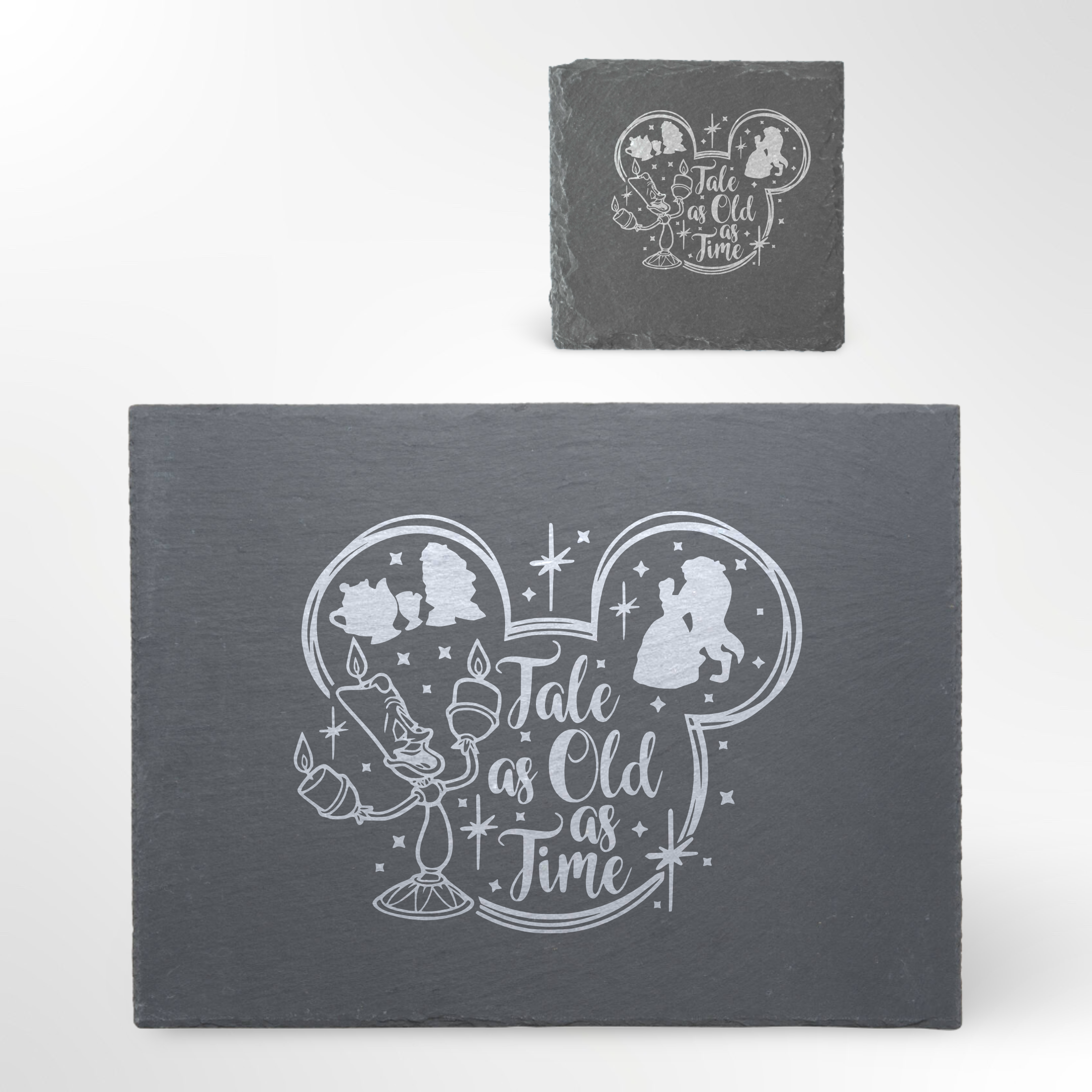 Beauty And The Beast Disney Head Themed Slate Placemat
