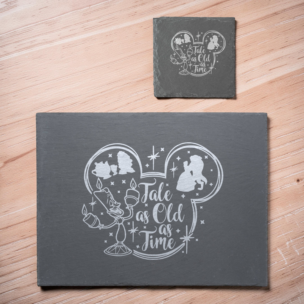 Beauty And The Beast Disney Head Themed Slate Placemat