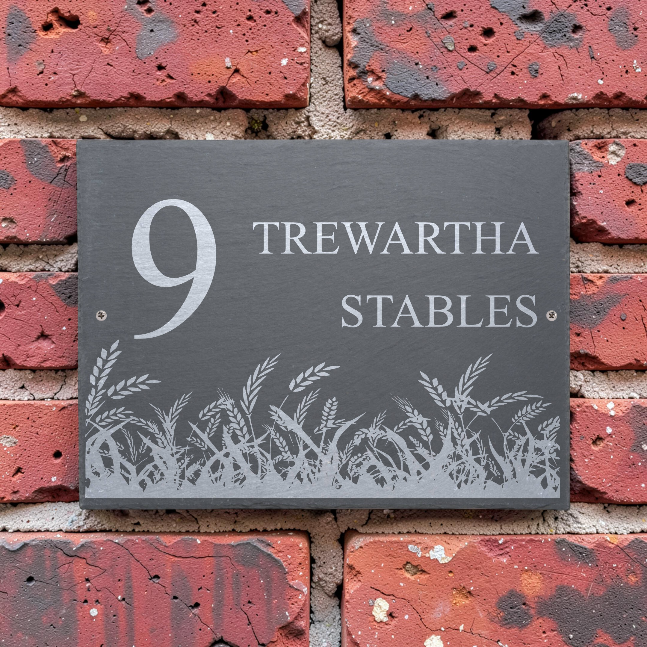 Cornfield Style Custom Slate House Sign