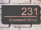 Cromwell Drive Premium Modern House Sign - Grey & Rose Gold