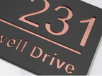 Cromwell Drive Premium Modern House Sign - Grey & Rose Gold
