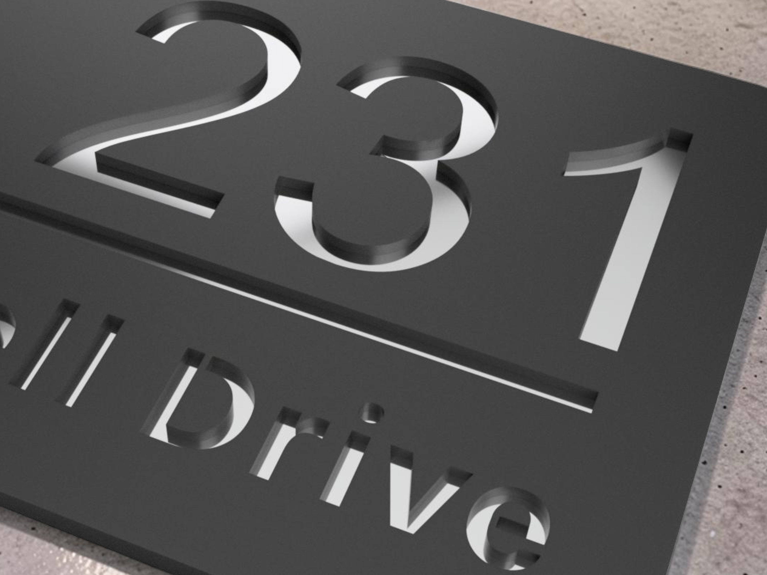 Cromwell Drive Premium Modern House Sign - Grey & Silver