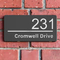 Cromwell Drive Premium Modern House Sign - Grey & Silver