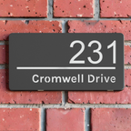 Cromwell Drive Premium Modern House Sign - Grey & Silver