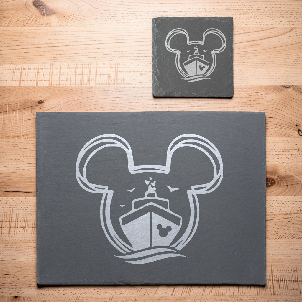 Mickey Mouse Boat Disney Head Themed Slate Placemat