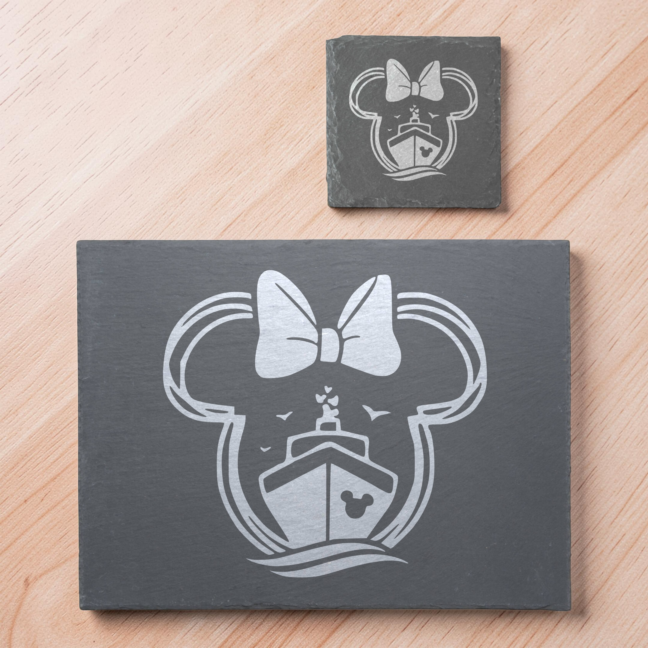 Minnie Mouse Boat Disney Head Themed Slate Placemat
