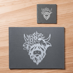 Highland Cow Themed Slate Placemat #1
