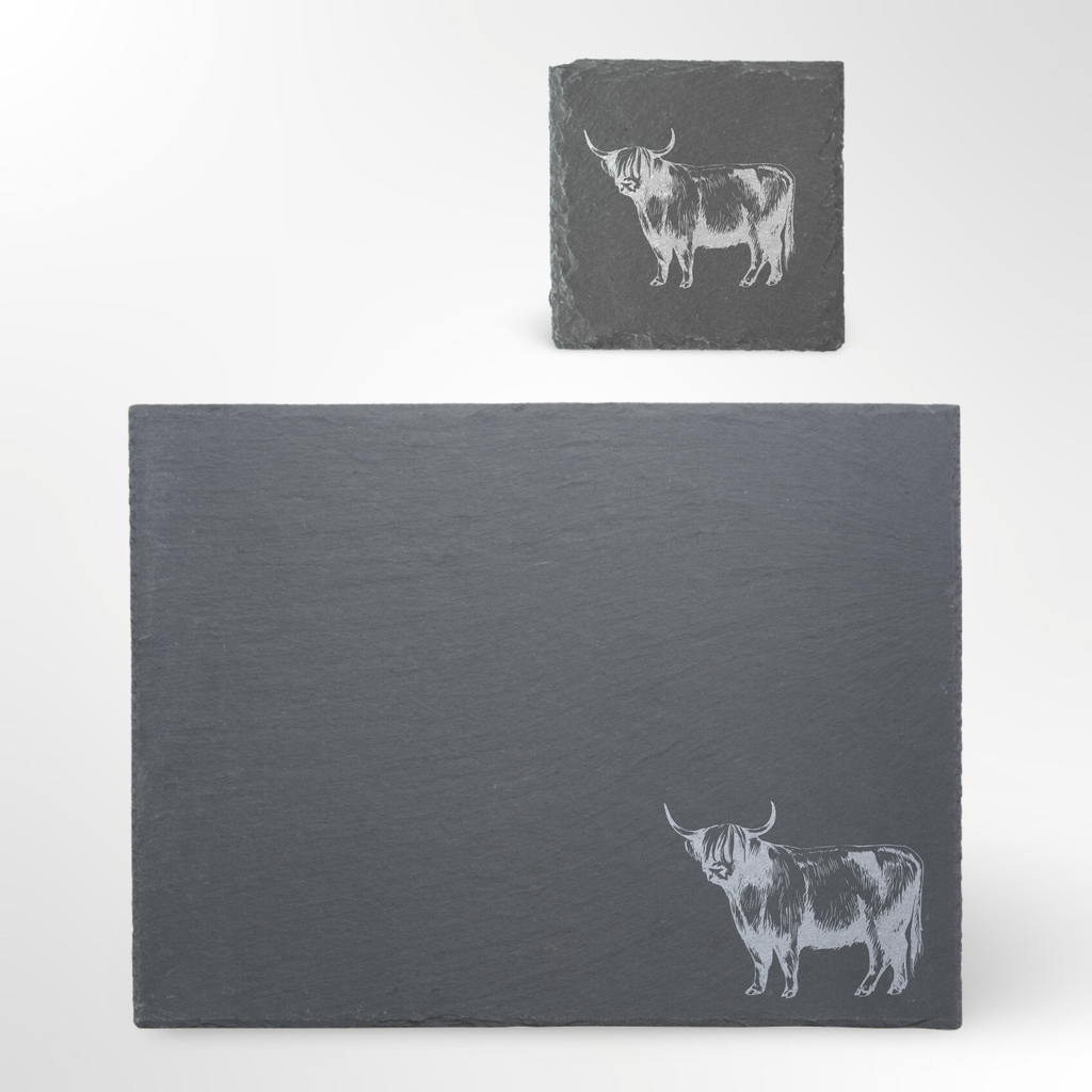 Highland Cow Themed Slate Placemat #2