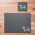 Highland Cow Themed Slate Placemat #2