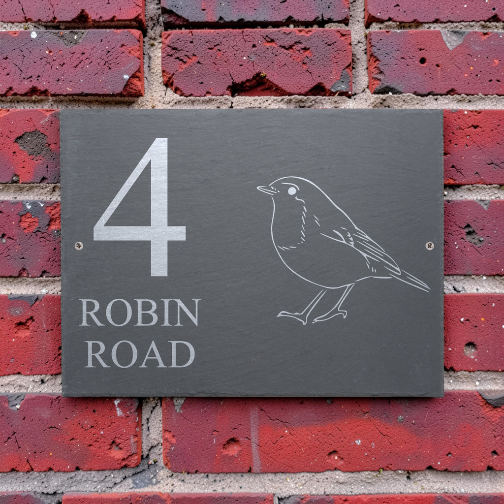 Robin Road Custom Slate House Sign