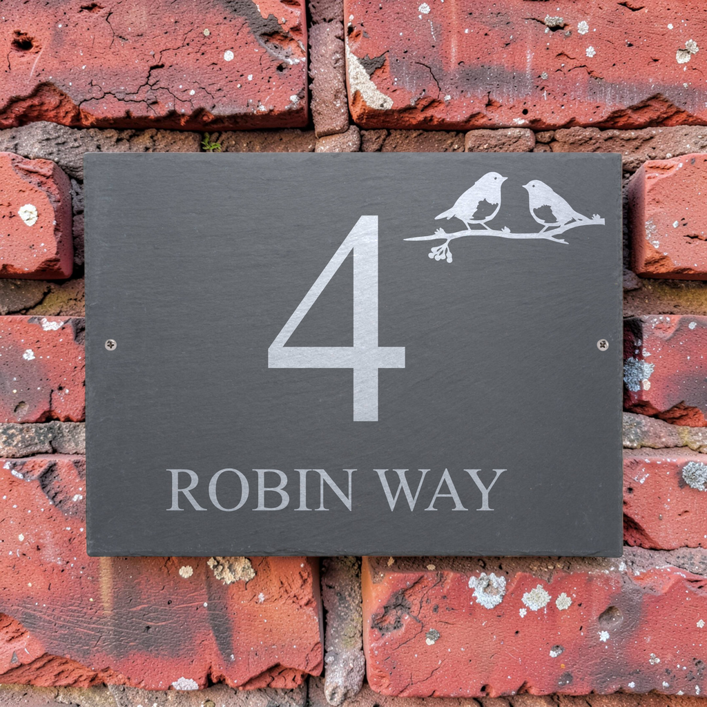 Robin Way Custom Slate House Sign