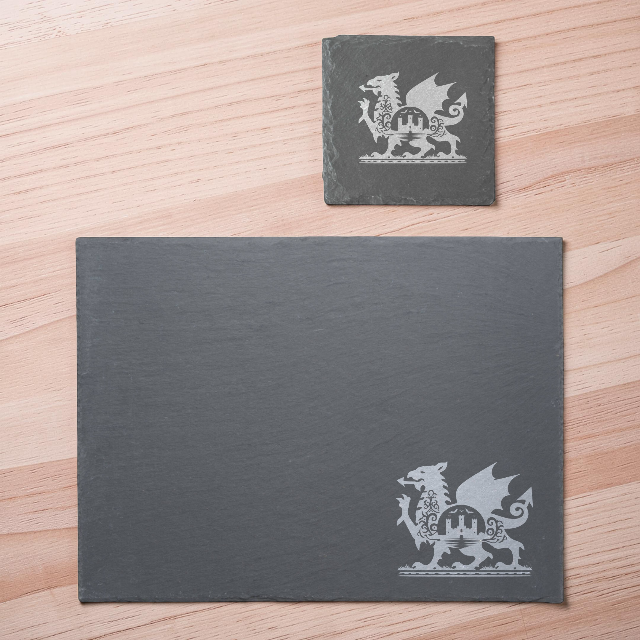 Welsh Dragon Castle Themed Slate Placemat