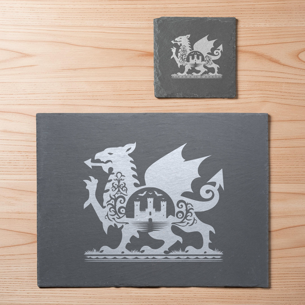 Welsh Dragon Castle Themed Slate Placemat