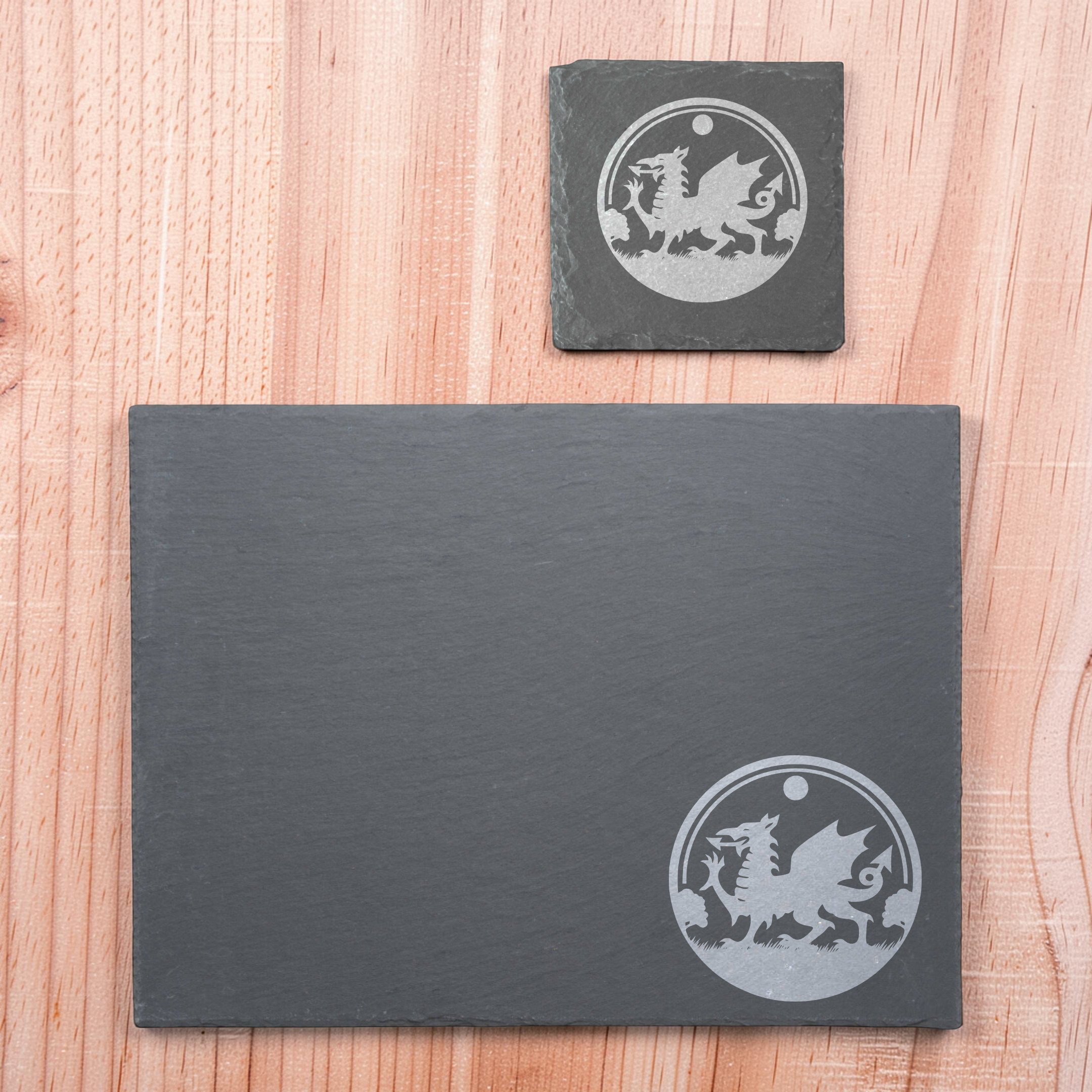 Welsh Dragon Circle Themed Slate Placemat