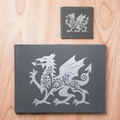 Welsh Dragon Floral Themed Slate Placemat