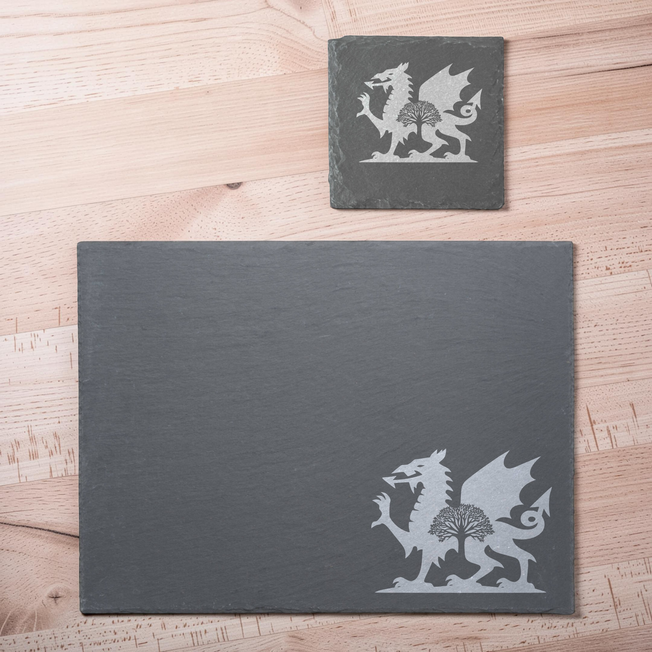 Welsh Dragon Tree Themed Slate Placemat #1