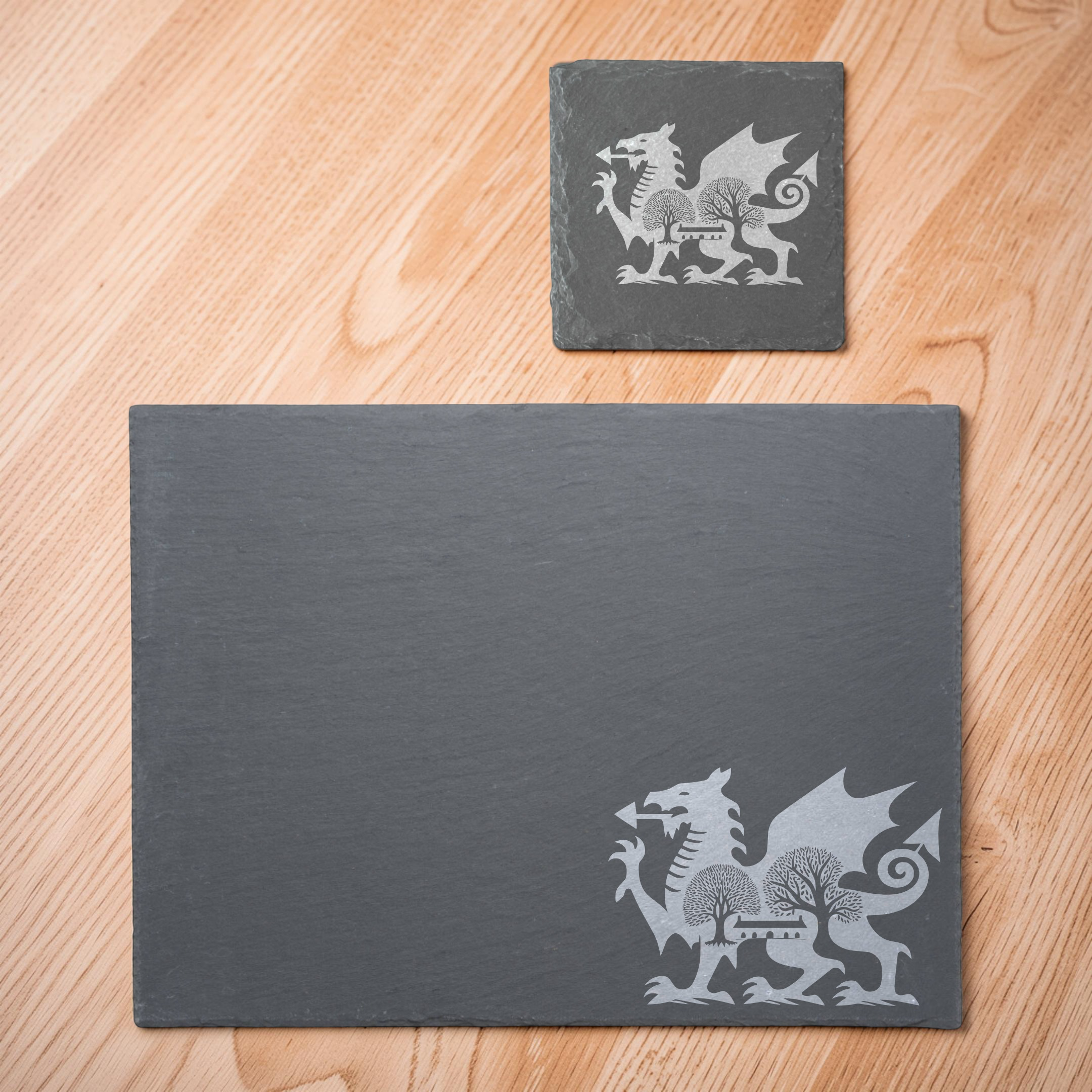 Welsh Dragon Tree Themed Slate Placemat #2