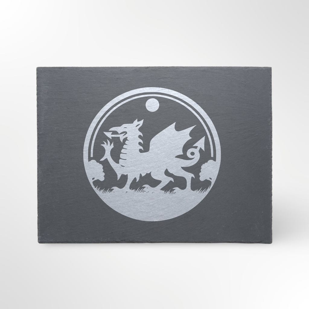 Welsh Dragon Circle Themed Slate Placemat