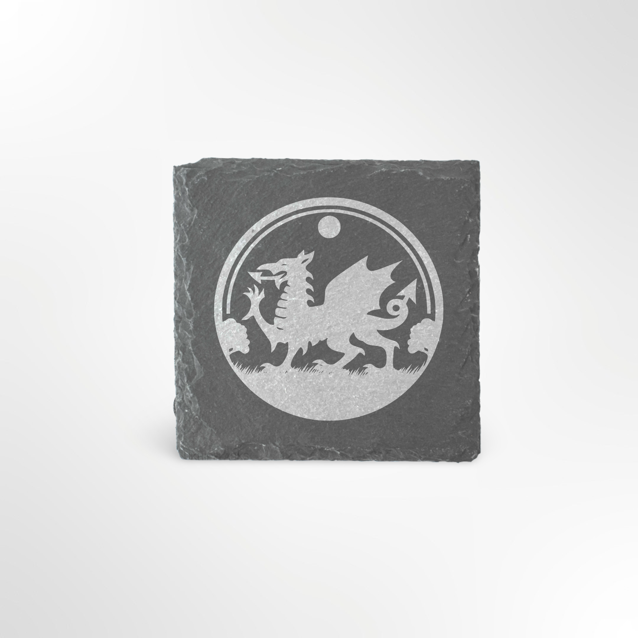 Welsh Dragon Circle Themed Slate Placemat