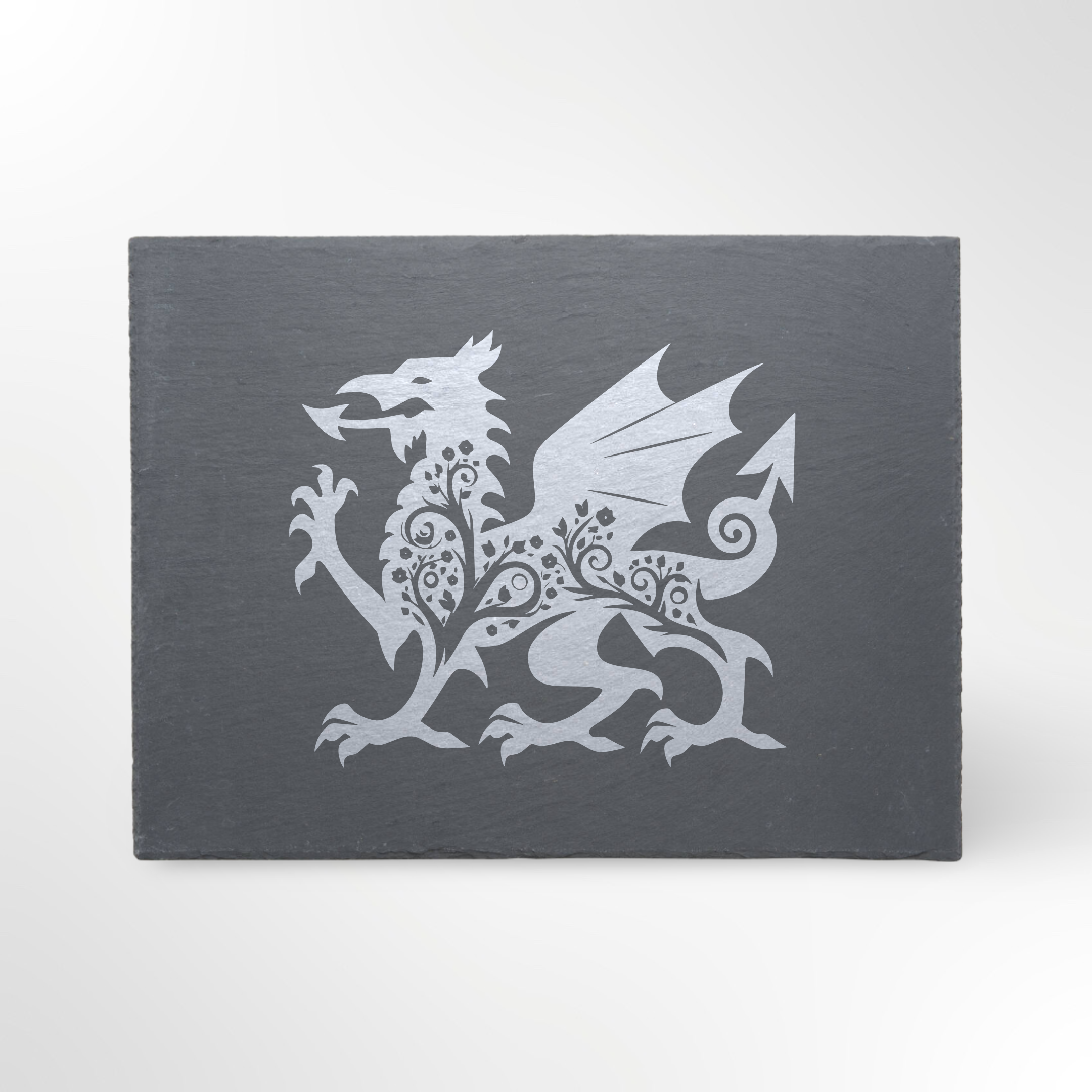 Welsh Dragon Floral Themed Slate Placemat