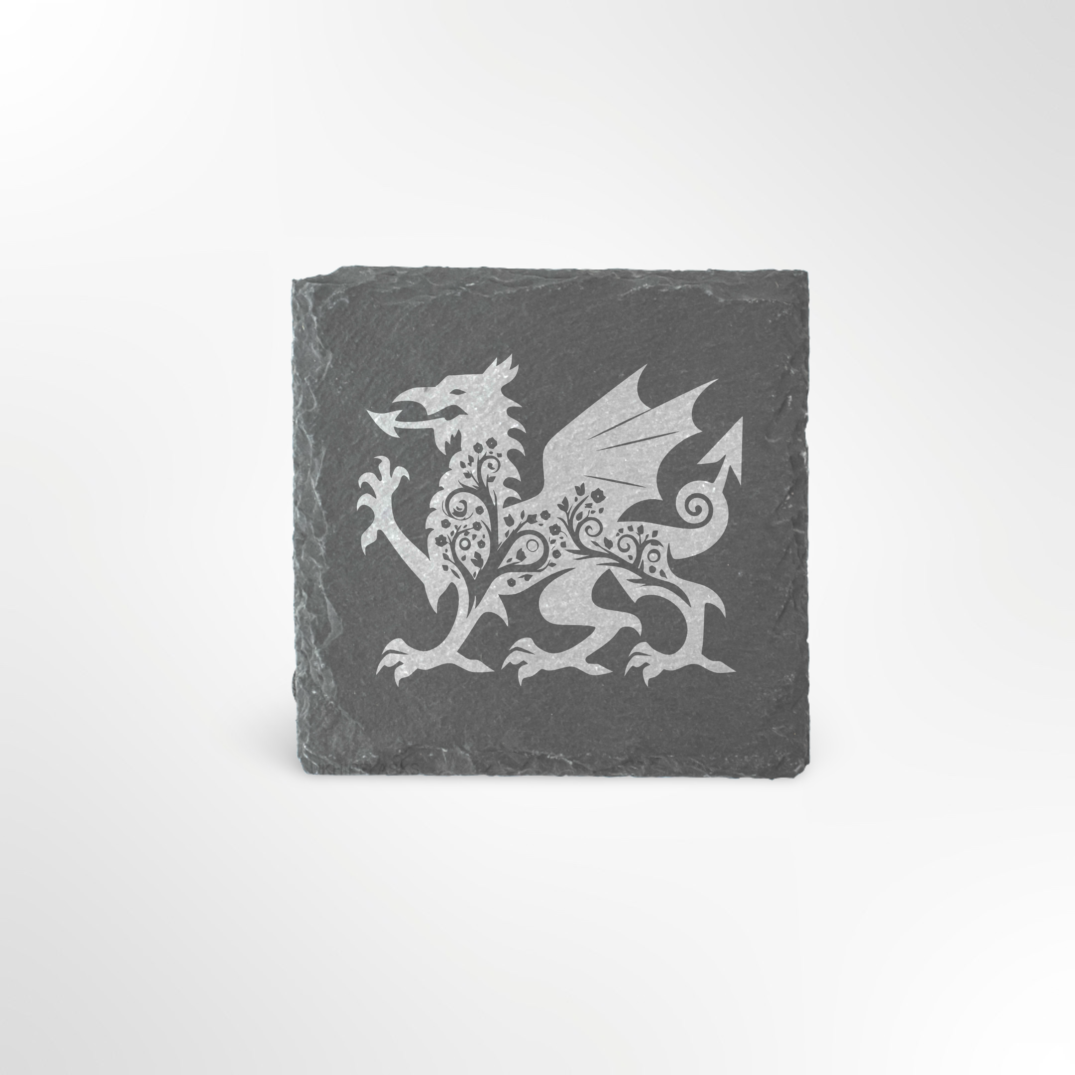 Welsh Dragon Floral Themed Slate Placemat