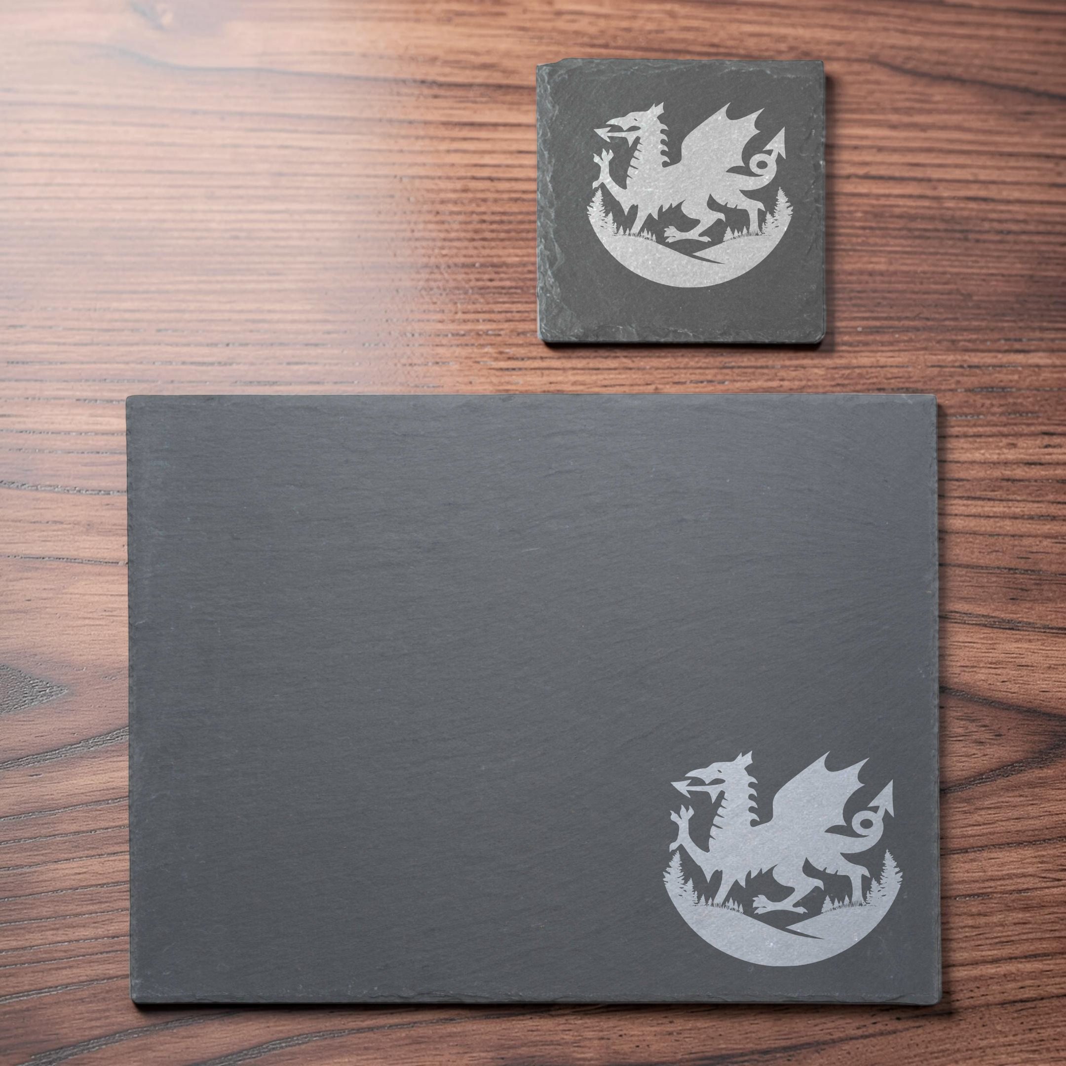 Welsh Dragon Forrest Themed Slate Placemat