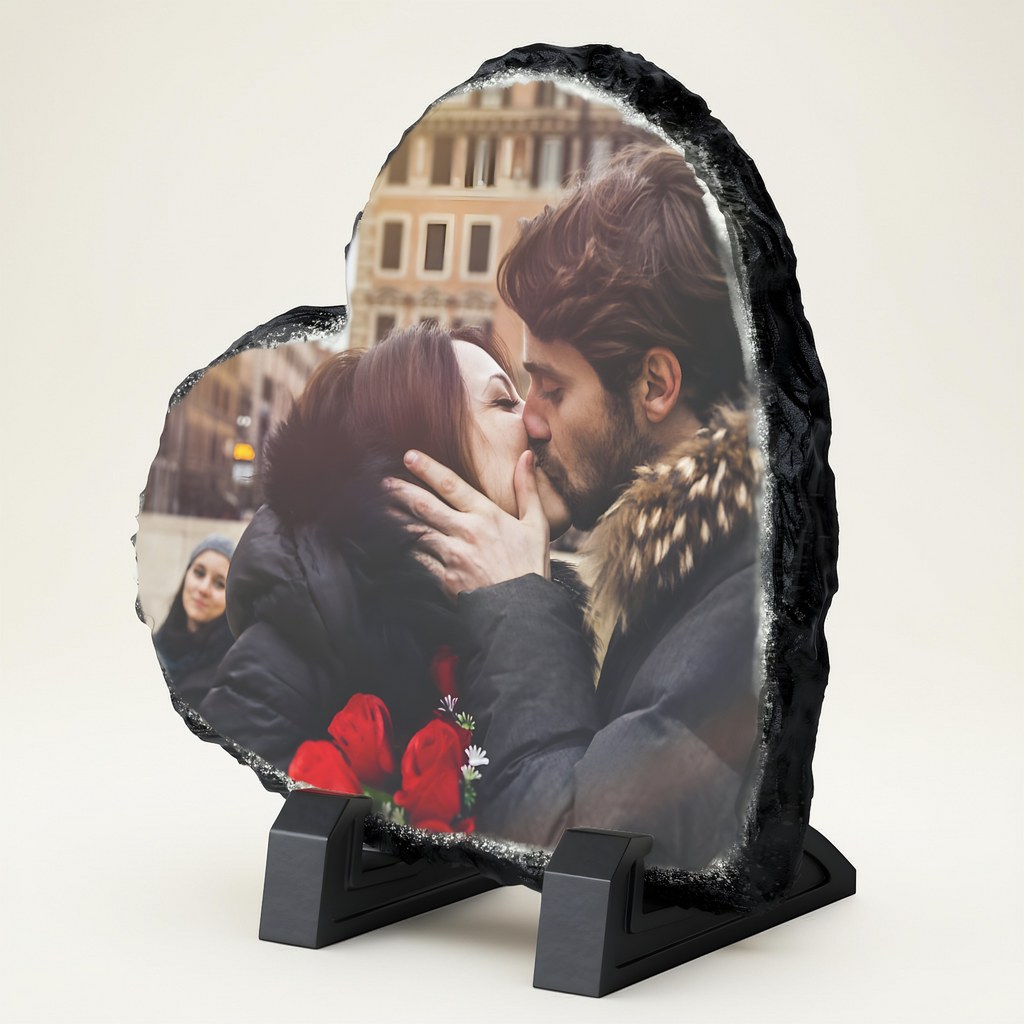 Custom Photo Slate - Heart Shaped