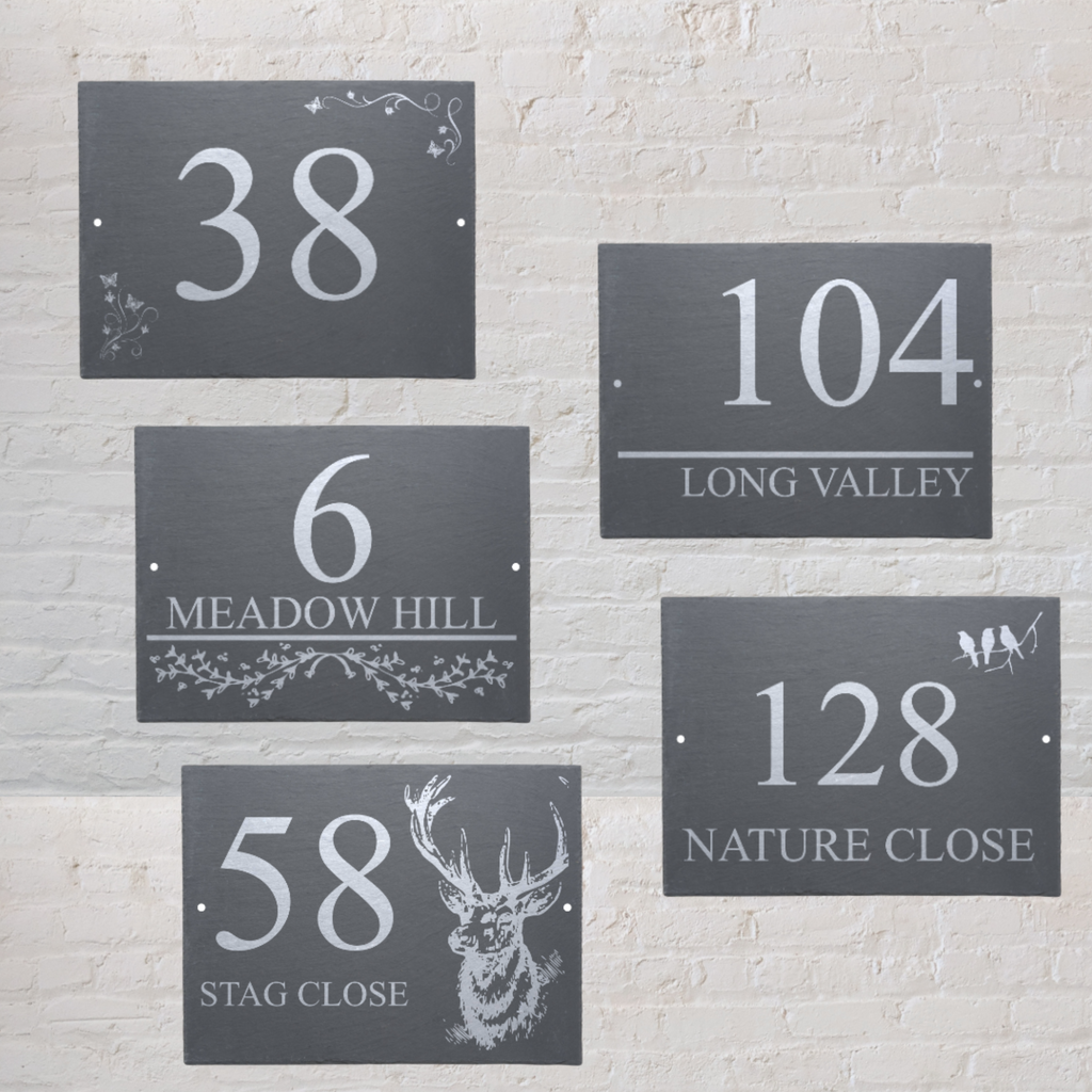 Meadow Hill Style Custom Slate House Sign