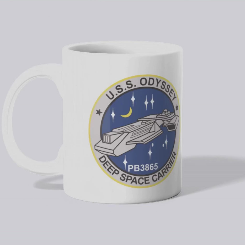 USS Odyssey & F-302 Stargate Mug: Sci-Fi Themed Mug